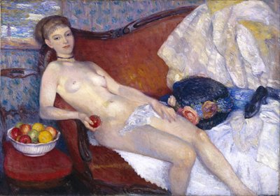 Akt mit Apfel von William James Glackens